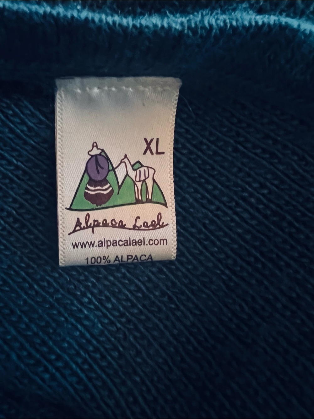 Alpaca Lael 100% Alpaca Sleeveless Knit Cardigan Long Line Teal SZ XL - Picture 10 of 11